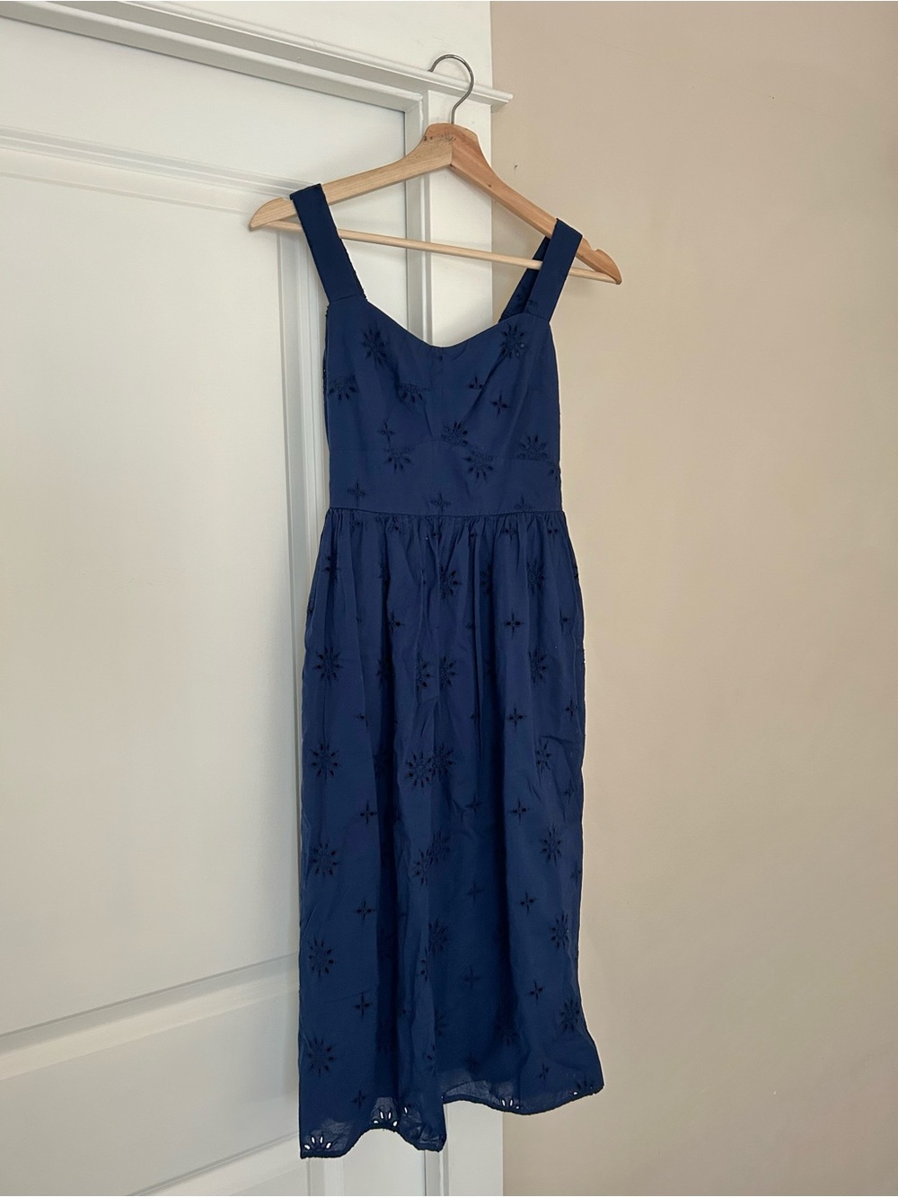 J. Crew Navy Eyelet Dress